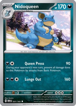Nidoqueen 031 - Reverse Holofoil SV Scarlet & Violet 151 - Uncommon