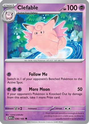 Clefable 036 - Reverse Holofoil SV Scarlet & Violet 151 - Uncommon
