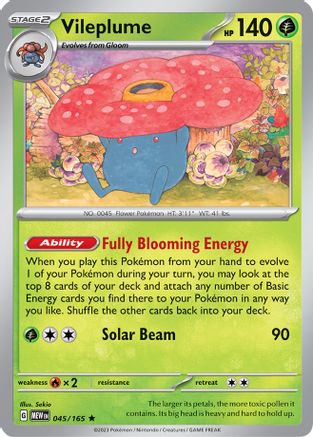 Vileplume 045 - Holofoil SV Scarlet & Violet 151 - Rare