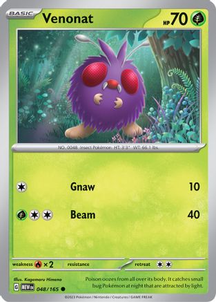 Venonat 048 - Reverse Holofoil SV Scarlet & Violet 151 - Common