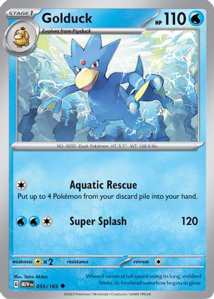 Golduck 055 - Reverse Holofoil SV Scarlet & Violet 151 - Uncommon