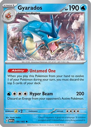 Gyarados 130 - Reverse Holofoil SV Scarlet & Violet 151 - Rare