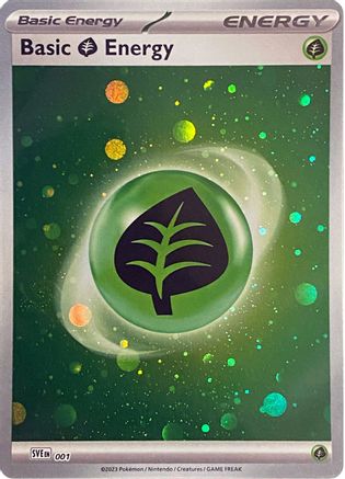 Basic Grass Energy (Cosmos Holo) 001 - Holofoil SVE Scarlet & Violet Energies - Common
