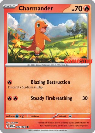 Charmander (GameStop Exclusive) 004/165 - Reverse Holofoil Miscellaneous Cards & Products - Promo