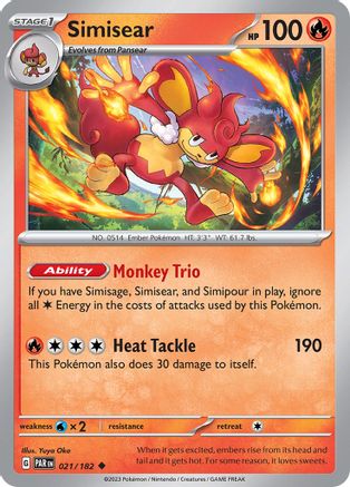 Simisear 021 - Reverse Holofoil SV04 Paradox Rift - Uncommon