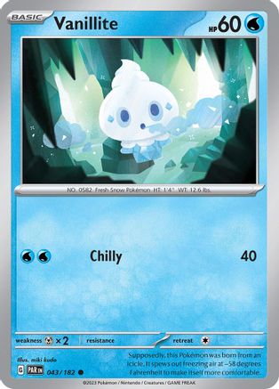 Vanillite 043 - Reverse Holofoil SV04 Paradox Rift - Common
