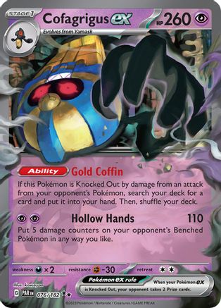 Cofagrigus ex 076 - Holofoil SV04 Paradox Rift - Double Rare