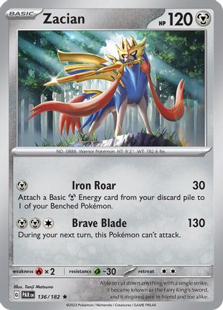 Zacian 136 - Holofoil SV04 Paradox Rift - Rare