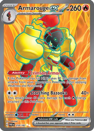 Armarouge ex 218/182 - Holofoil SV04 Paradox Rift - Ultra Rare
