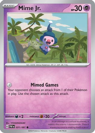 Mime Jr. 031/091 - Reverse Holofoil SV Paldean Fates - Common