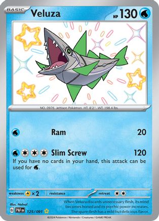 Veluza 125/091 - Holofoil SV Paldean Fates - Shiny Rare