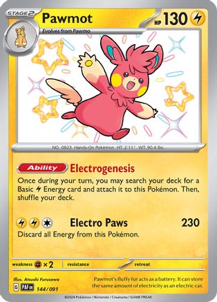 Pawmot 144 - Holofoil SV Paldean Fates - Shiny Rare