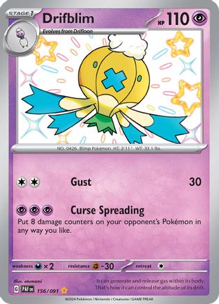 Drifblim 156 - Holofoil SV Paldean Fates - Shiny Rare