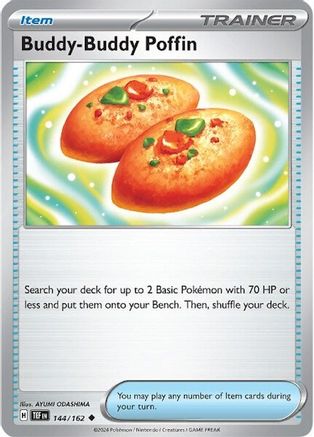 Buddy-Buddy Poffin 144 - Reverse Holofoil SV05 Temporal Forces - Uncommon