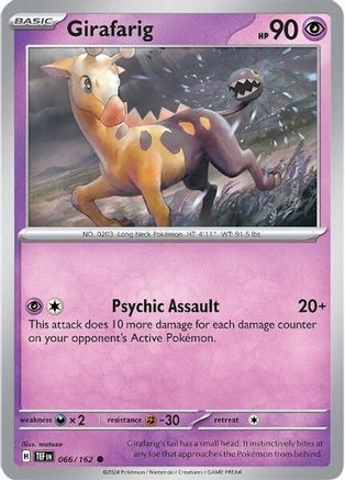 Girafarig 066 - Reverse Holofoil SV05 Temporal Forces - Common