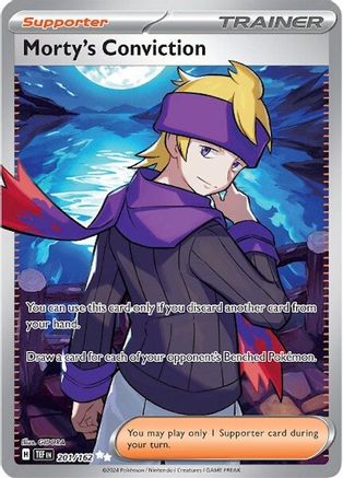 Morty's Conviction 201/162 - Holofoil SV05 Temporal Forces - Ultra Rare
