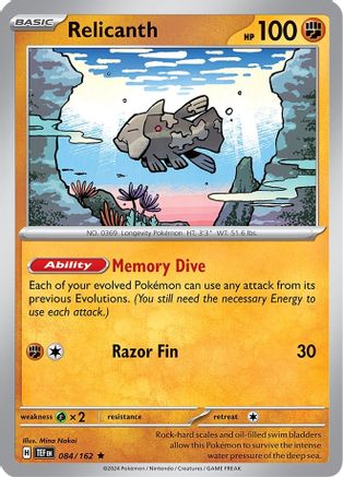Relicanth 084/162 Deck Exclusives - Rare