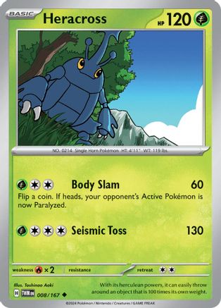 Heracross 008 - Reverse Holofoil SV06 Twilight Masquerade - Uncommon