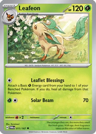 Leafeon 011 - Reverse Holofoil SV06 Twilight Masquerade - Uncommon