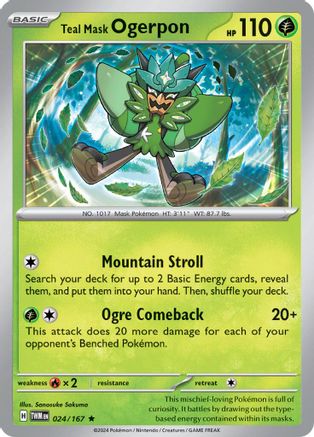 Teal Mask Ogerpon 024 - Holofoil SV06 Twilight Masquerade - Rare