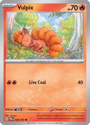 Vulpix 026 - Reverse Holofoil SV06 Twilight Masquerade - Common