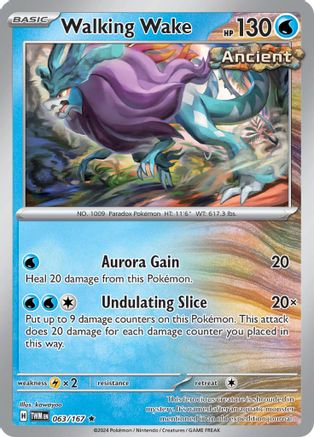 Walking Wake 063 - Reverse Holofoil SV06 Twilight Masquerade - Rare