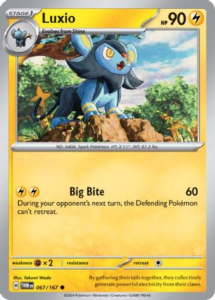 Luxio 067 - Reverse Holofoil SV06 Twilight Masquerade - Common
