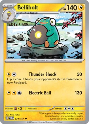 Bellibolt 074 - Reverse Holofoil SV06 Twilight Masquerade - Uncommon