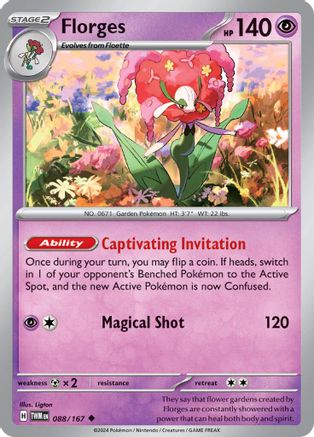 Florges 088 - Reverse Holofoil SV06 Twilight Masquerade - Uncommon