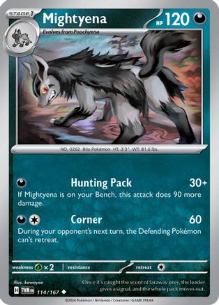 Mightyena 114 - Reverse Holofoil SV06 Twilight Masquerade - Uncommon