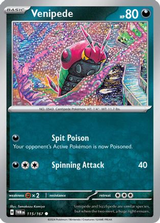 Venipede 115 - Reverse Holofoil SV06 Twilight Masquerade - Common