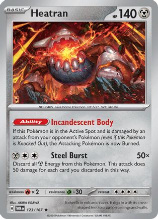 Heatran 123 - Reverse Holofoil SV06 Twilight Masquerade - Rare