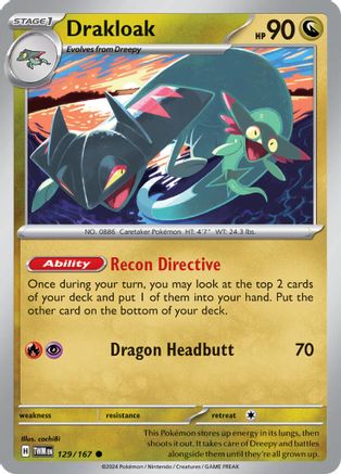Drakloak 129 - Reverse Holofoil SV06 Twilight Masquerade - Common