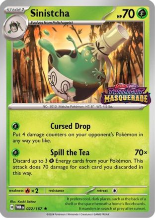 Sinistcha (Prerelease) 022/167 - Holofoil SV Scarlet & Violet Promo Cards - Promo