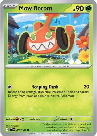 Mow Rotom 008 - Reverse Holofoil SV07 Stellar Crown - Common