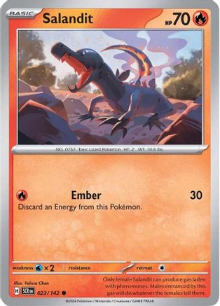 Salandit 023 - Reverse Holofoil SV07 Stellar Crown - Common