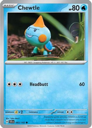 Chewtle 043 - Reverse Holofoil SV07 Stellar Crown - Common