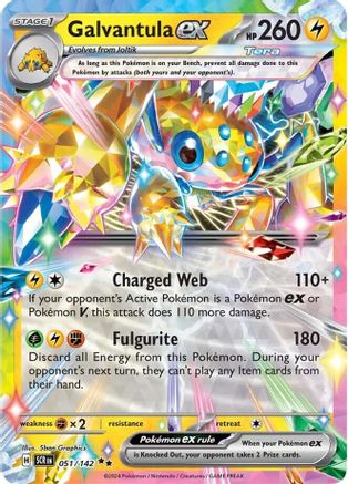 Galvantula ex 051/142 - Holofoil SV07 Stellar Crown - Double Rare