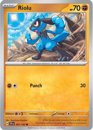Riolu 081 - Reverse Holofoil SV07 Stellar Crown - Common