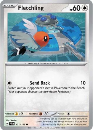 Fletchling 121 - Reverse Holofoil SV07 Stellar Crown - Common