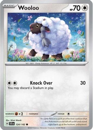 Wooloo 124 - Reverse Holofoil SV07 Stellar Crown - Common