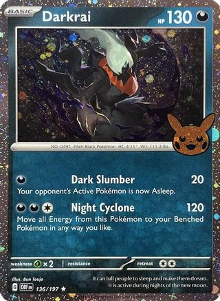 Darkrai (Cosmos Holo) 136 - Holofoil Trick or Trade BOOster Bundle 2024 - Holo Rare