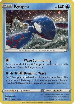 Kyogre (Pixel Holo) 036/159 - Holofoil Miscellaneous Cards & Products - Holo Rare