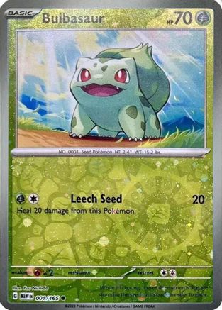 Bulbasaur (Reverse Cosmos Holo) 001/165 - Holofoil Miscellaneous Cards & Products - Common