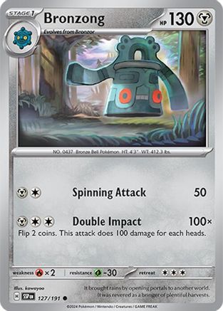 Bronzong 127 - Reverse Holofoil SV08 Surging Sparks - Common