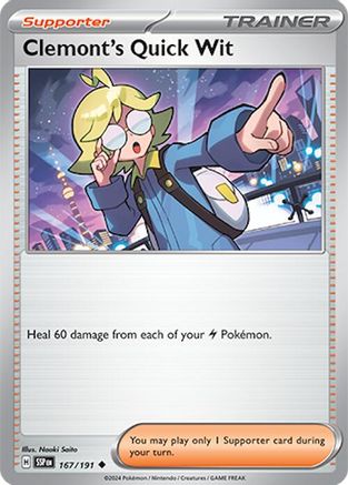 Clemont's Quick Wit 167/191 SV08 Surging Sparks - Uncommon