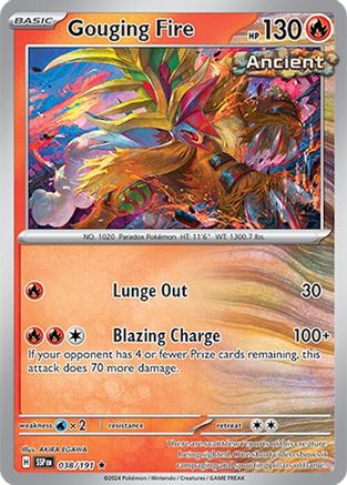 Gouging Fire 038 - Holofoil SV08 Surging Sparks - Rare
