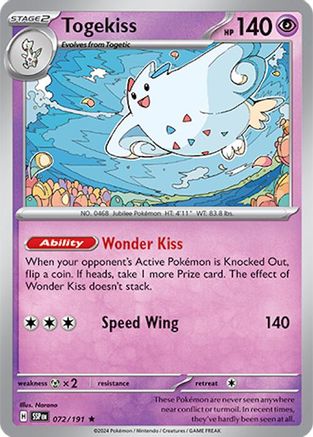 Togekiss 072 - Reverse Holofoil SV08 Surging Sparks - Rare