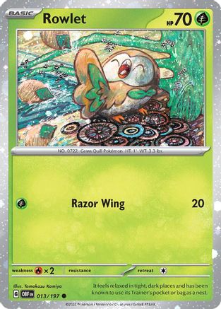 Rowlet (Cosmos Holo) 013/197 - Holofoil Miscellaneous Cards & Products - Common