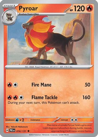 Pyroar 016 - Reverse Holofoil SV Prismatic Evolutions - Uncommon